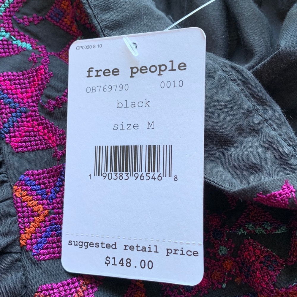 FREE PEOPLE Vacay Vibin' Blouse New M - Picture 5 of 5